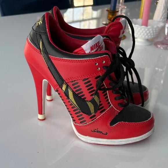 Nike Y2K Red and Black Heeled Sneakers size 7 - Picture 10 of 10